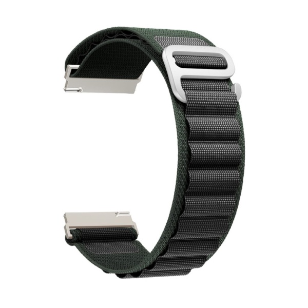 Ремешок нейлоновый петлевой для часов Lyambda NAVI 20мм, зелёный/чёрный